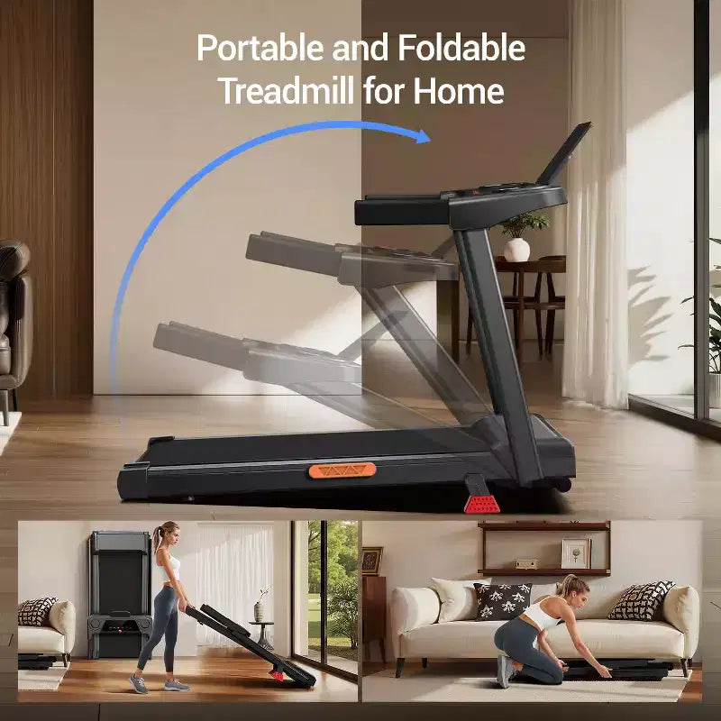 15% Incline Walking Pad Treadmill with Handle Bar - 2.5HP Quiet Folding Treadmill for Home Office Under Desk Portable walking pad treadmill