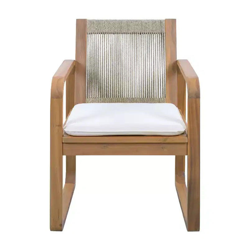 Christopher Knight Home Chasel Patio Modern Acacia Wood 5-Piece Dining Set with 4 Rope Dining Chairs