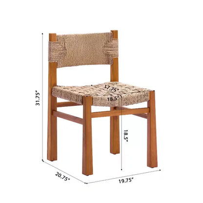 Ensemble de salle à manger 7 pièces Christopher Knight Home Lan Farmhouse en bois d'acacia avec table extensible et motif en osier