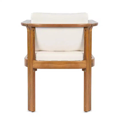Christopher Knight Home Merlin Patio Rustic 7-Piece Acacia Wood Outdoor Expandable Dining Set with Cushioned Dining Chairs