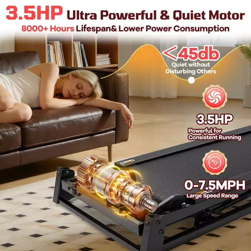 Clearance 4-in-1 Treadmill with 12% Incline, Portable Foldable Treadmills for Home and Office, 3.5 HP Quiet Treadmill