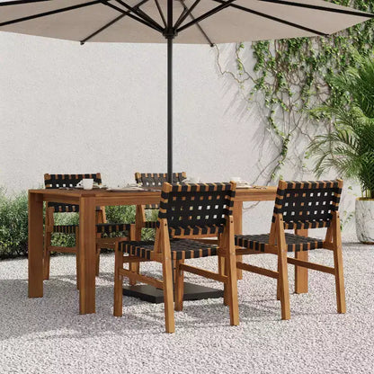 Christopher Knight Home, ensemble de salle à manger d'extérieur moderne de 5 pièces en bois d'acacia avec corde tressée en PE et table à lattes