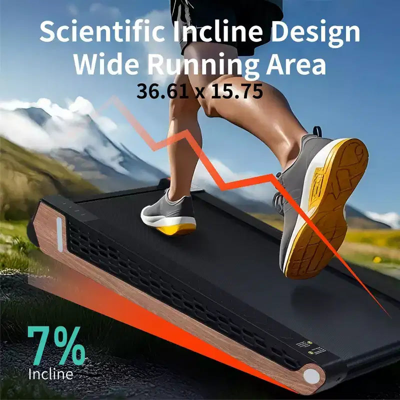 8 Incline Portable Treadmill  Under Desk Walking Pad with 2.55HP Motor, 220 lbs Capacity, LED Display, Space-Saving Design for Home Office