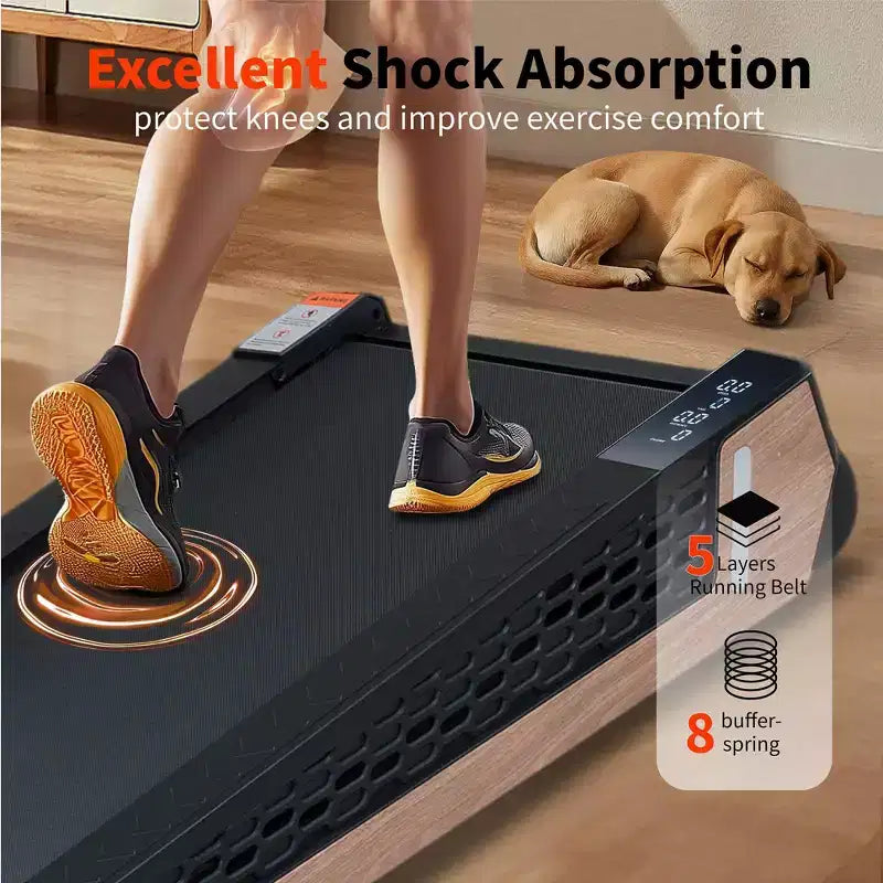 8 Incline Portable Treadmill  Under Desk Walking Pad with 2.55HP Motor, 220 lbs Capacity, LED Display, Space-Saving Design for Home Office