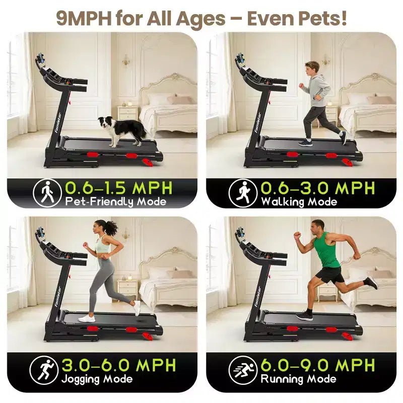 Treadmill on Sale - 3.75HP Foldable Treadmill for Home, 10% Incline, App Control, Compact for Small Spaces, 330 lbs Capacity, Walking Jogging Running
