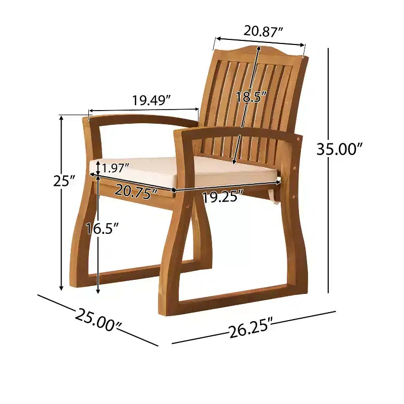 Christopher Knight Home Soren, ensemble de salle à manger moderne de 7 pièces pour terrasse, en acacia, avec table à lattes extensible et coussins
