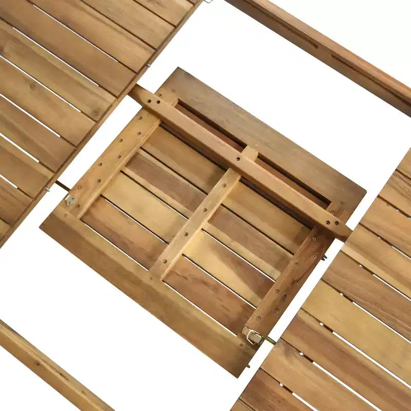 Christopher Knight Home Soren, ensemble de salle à manger moderne de 7 pièces pour terrasse, en acacia, avec table à lattes extensible et coussins
