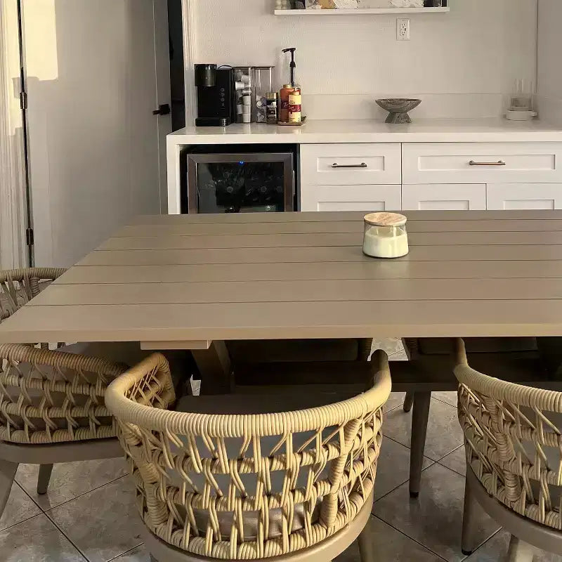 Ensemble de salle à manger d'extérieur PURPLE LEAF en rotin PE tout temps pour patio
