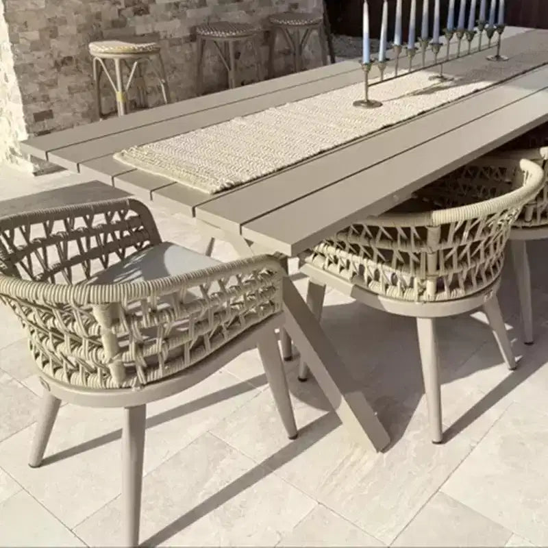 Ensemble de salle à manger d'extérieur PURPLE LEAF en rotin PE tout temps pour patio