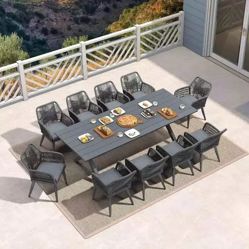 Ensemble de salle à manger d'extérieur PURPLE LEAF en rotin PE tout temps pour patio