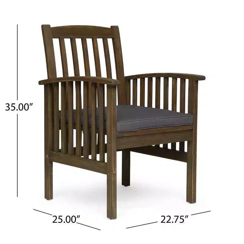 Christopher Knight Home Rasmus Modern 7 Piece Patio Acacia Dining Set with Expandable Slatted Table and Cushion