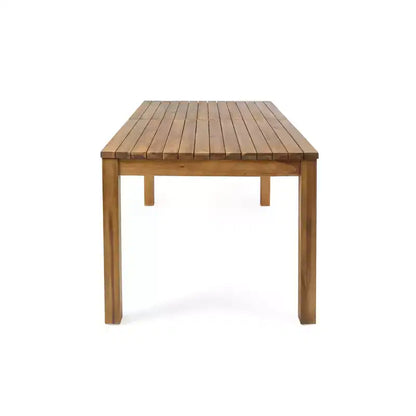Christopher Knight Home Rasmus Modern 7 Piece Patio Acacia Dining Set with Expandable Slatted Table and Cushion