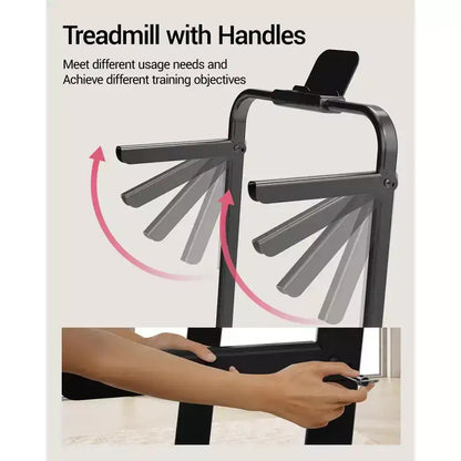 3 in 1 Walking Pad Treadmill with 16% Incline, Folding Treadmill with Handle Bar, Portable Treadmills for Home Small, 220 Lbs Capacity