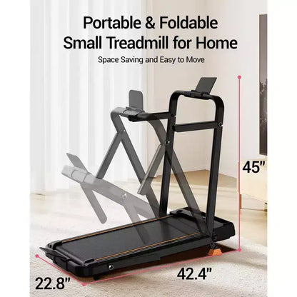 3 in 1 Walking Pad Treadmill with 16% Incline, Folding Treadmill with Handle Bar, Portable Treadmills for Home Small, 220 Lbs Capacity