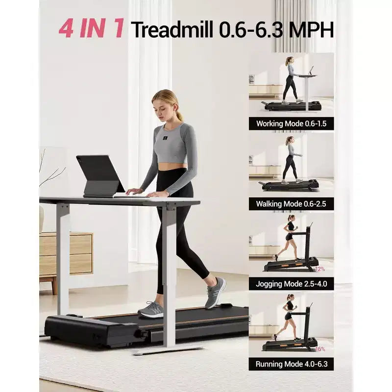 3 in 1 Walking Pad Treadmill with 16% Incline, Folding Treadmill with Handle Bar, Portable Treadmills for Home Small, 220 Lbs Capacity