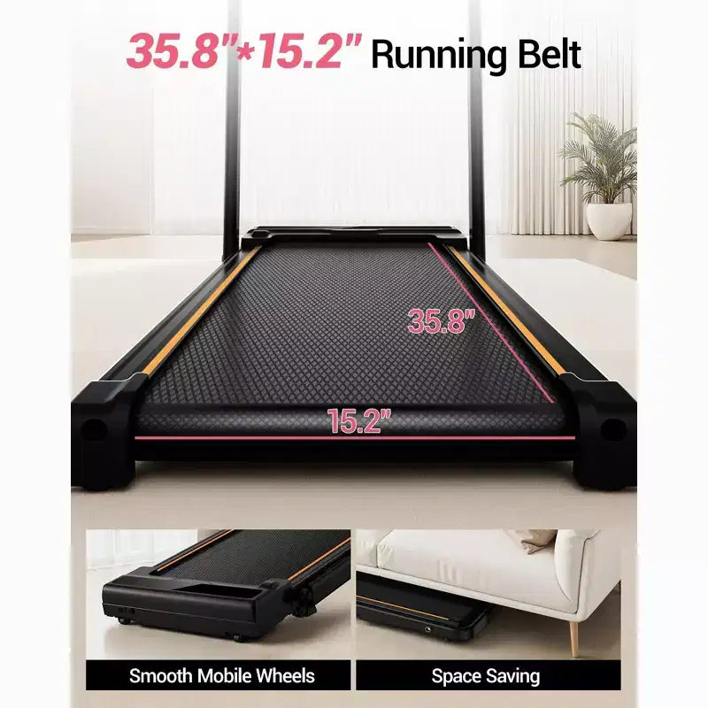 3 in 1 Walking Pad Treadmill with 16% Incline, Folding Treadmill with Handle Bar, Portable Treadmills for Home Small, 220 Lbs Capacity