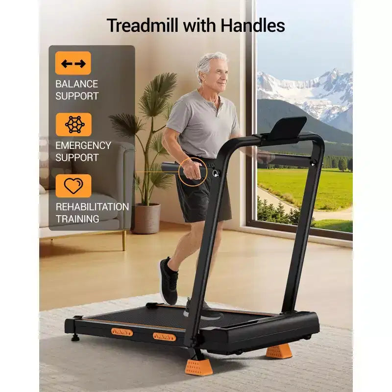 3 in 1 Walking Pad Treadmill with 16% Incline, Folding Treadmill with Handle Bar, Portable Treadmills for Home Small, 220 Lbs Capacity