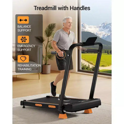 3 in 1 Walking Pad Treadmill with 16% Incline, Folding Treadmill with Handle Bar, Portable Treadmills for Home Small, 220 Lbs Capacity