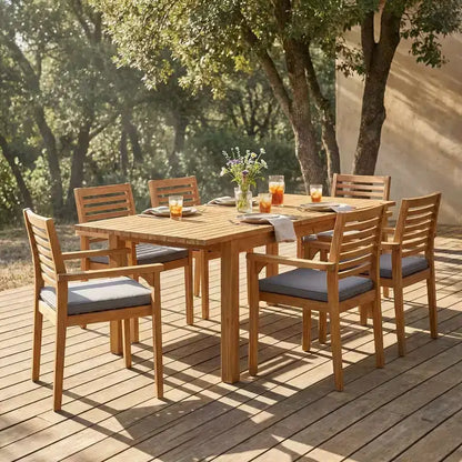 Christopher Knight Home Doris Ensemble de salle à manger 7 pièces en bois d'acacia rustique avec table extensible