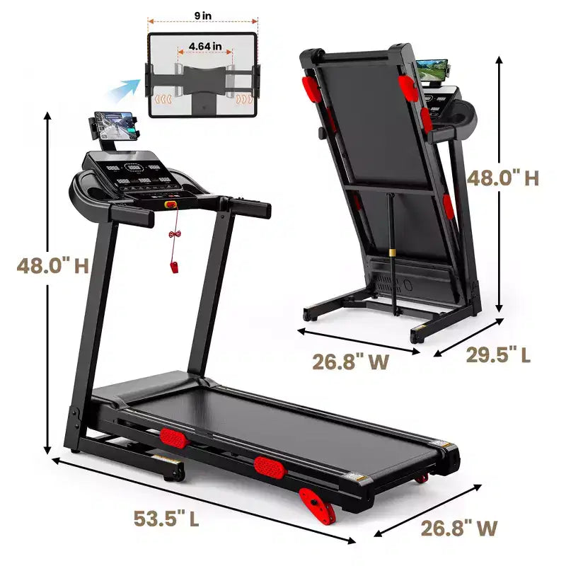 Quiet 3.5HP Brushless Treadmill with 350 lbs Capacity, Adjustable Incline & Smart App Support