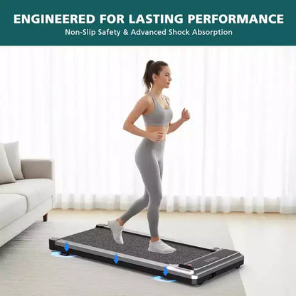 NAYSAYE Walking Pad Treadmill Compact Quiet Portable Under Desk Walking Machine for Home and Office Exercise, Silver, 42.2*19.2*3.58