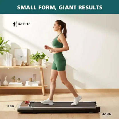 NAYSAYE Walking Pad Treadmill Compact Quiet Portable Under Desk Walking Machine for Home and Office Exercise, Silver, 42.2*19.2*3.58