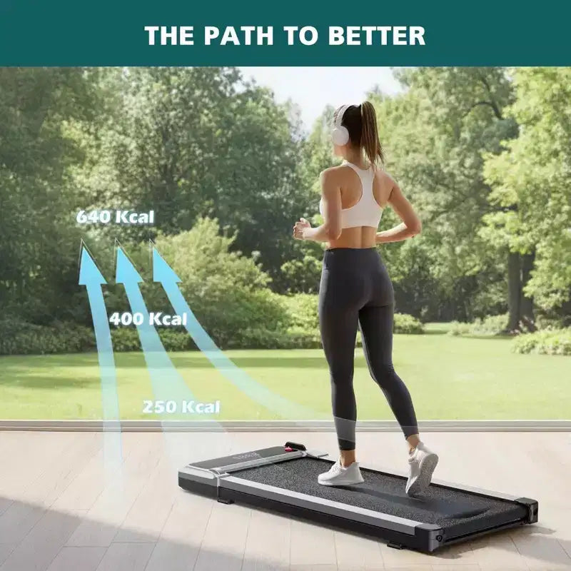NAYSAYE Walking Pad Treadmill Compact Quiet Portable Under Desk Walking Machine for Home and Office Exercise, Silver, 42.2*19.2*3.58