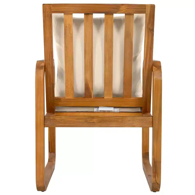 Ensemble de salle à manger de patio 7 pièces en acacia Polibi avec fauteuils à bras courbés