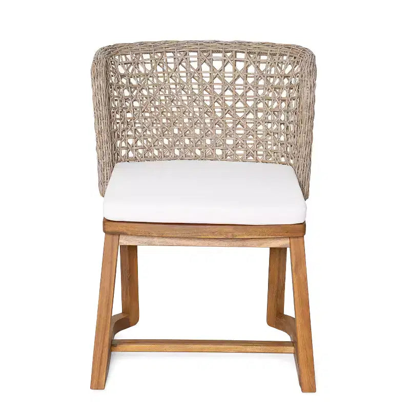 Christopher Knight Home Hruni Modern 7 Piece Patio Acacia Dining Set with Slatted Table and Wicker Back