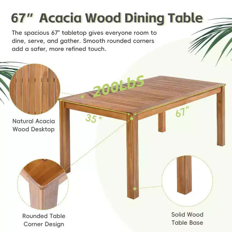 GDFStudio Nicolas, ensemble de salle à manger 7 pièces pour patio en bois et métal avec fauteuils en rotin tressé à la main