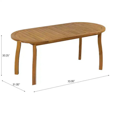 Christopher Knight Home Synci Ensemble de salle à manger moderne 7 pièces en acacia pour patio avec table à lattes et design en osier