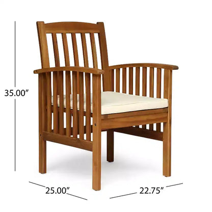 Christopher Knight Home Yeye Rustic 7 Piece Patio Acacia Wood Dining Set with Cushions
