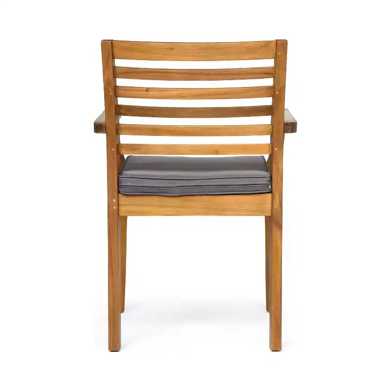 Ensemble de salle à manger d'extérieur rustique Emerson de 7 pièces en bois d'acacia avec coussins Christopher Knight Home