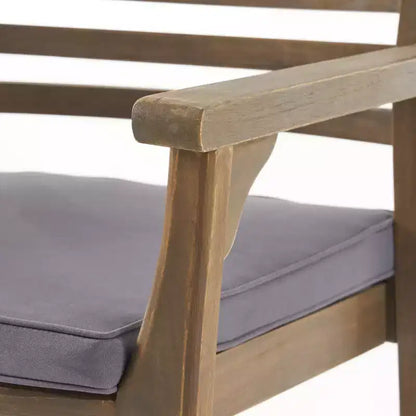 Christopher Knight Home Ensemble de salle à manger d'extérieur rustique irlandais 7 pièces en bois d'acacia avec coussins