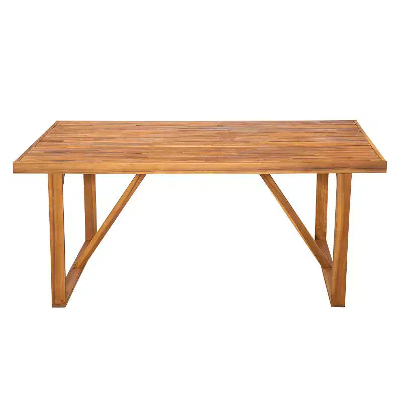 Christopher Knight Home Perla Ensemble de salle à manger d'extérieur rustique 7 pièces en bois d'acacia avec coussins