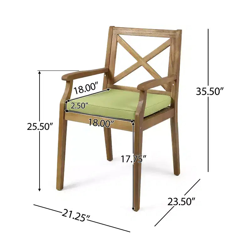 Christopher Knight Home Mille Rustic 7 Piece Patio Acacia Wood Dining Set with Cushions