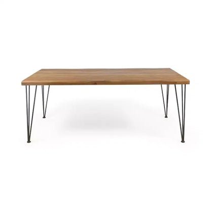 Christopher Knight Home Zion Table à Manger Moderne 7 Pièces en Bois d'Acacia avec Chaises en Rotin et Fer pour Patio