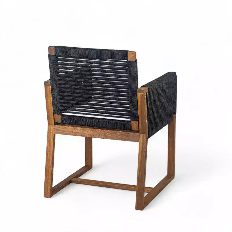 Christopher Knight Home Cristi Modern 7 Piece Patio Acacia Dining Set with Slatted Table, Iron Legs and Rope Design