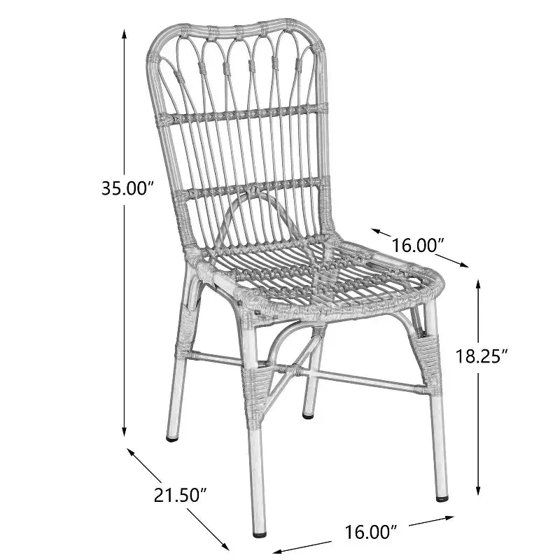 Christopher Knight Home Bruni Modern 7 Piece Patio Iron and PE Rattan Dining Set with Oval Table