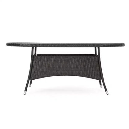 Christopher Knight Home Corsica Transitional 7 Piece Patio Iron Rattan Dining Set with Cushions