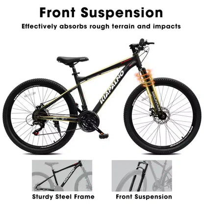 GDFStudio Trailcrest 26 Inch All-Terrain 21-Speed Front Suspension Mountain Bike