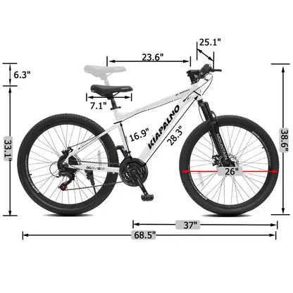 GDFStudio Trailcrest 26 Inch All-Terrain 21-Speed Front Suspension Mountain Bike