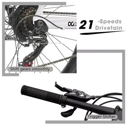 GDFStudio Trailcrest 26 Inch All-Terrain 21-Speed Front Suspension Mountain Bike