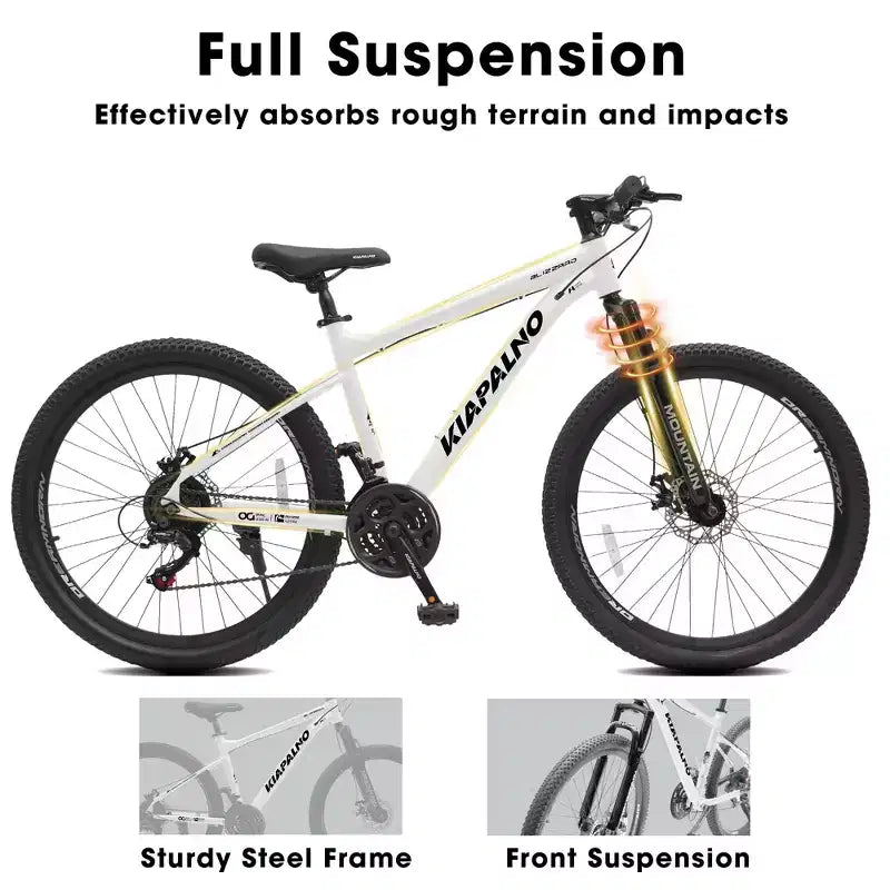 GDFStudio Trailcrest 26 Inch All-Terrain 21-Speed Front Suspension Mountain Bike