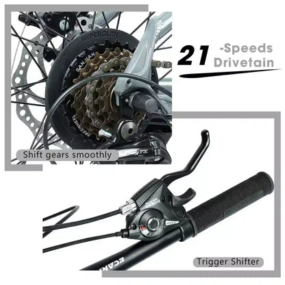 GDFStudio Trailcrest 26 Inch All-Terrain 21-Speed Front Suspension Mountain Bike
