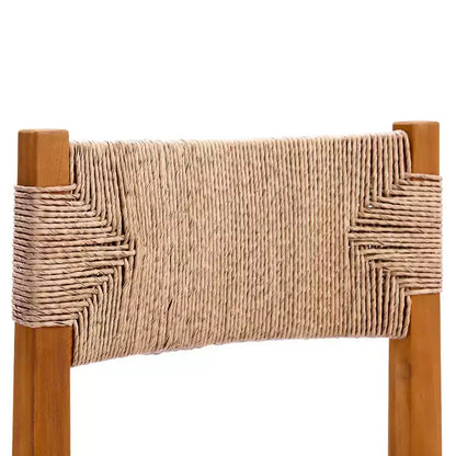 Christopher Knight Home Fineas 9 Piece Boho Outdoor Acacia Wood Dining Set with Expandable Slatted Table and Wicker Design