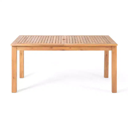 Christopher Knight Home Fineas 9 Piece Boho Outdoor Acacia Wood Dining Set with Expandable Slatted Table and Wicker Design