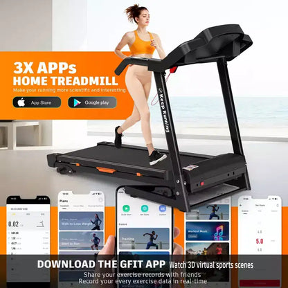 NAYSAYE Foldable Incline Treadmill, Walking Running Machine with Heart Rate Monitor & Cup Holder for Home Gym, Black, 50*26.4*46.5
