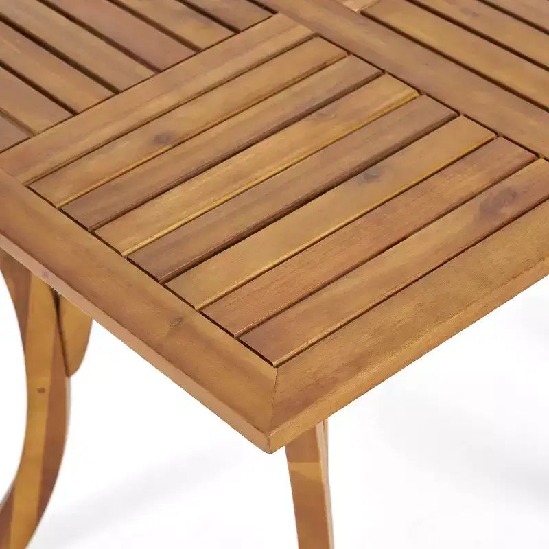 Christopher Knight Home Zola Modern 5 Piece Patio Acacia Dining Set with Square Slatted Table