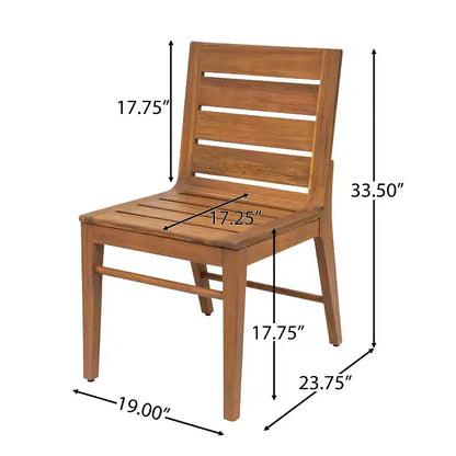 Christopher Knight Home Zola Modern 5 Piece Patio Acacia Dining Set with Square Slatted Table